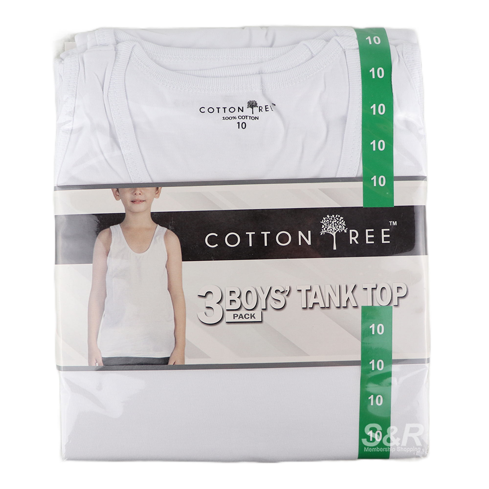 Cotton Tree Boys' Tank Top Size 10 3pcs